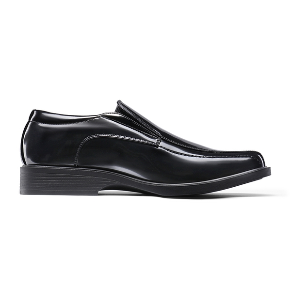 Men's Slip-On Wide Dress Loafers - BLACK-PAT - 2
