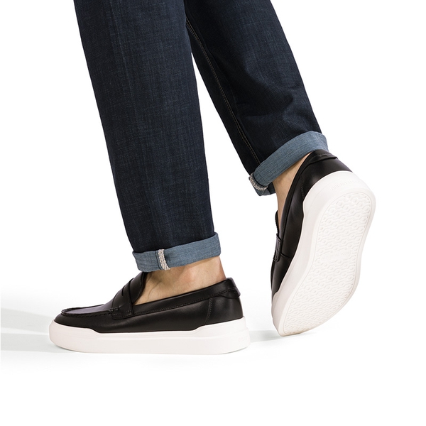 Men's Slip-On Casual Penny Loafers - BLACK - 7
