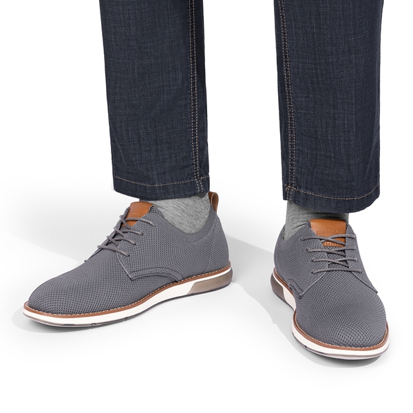 Men's Knitted Oxford Casual Dress Shoes - GREY - 8
