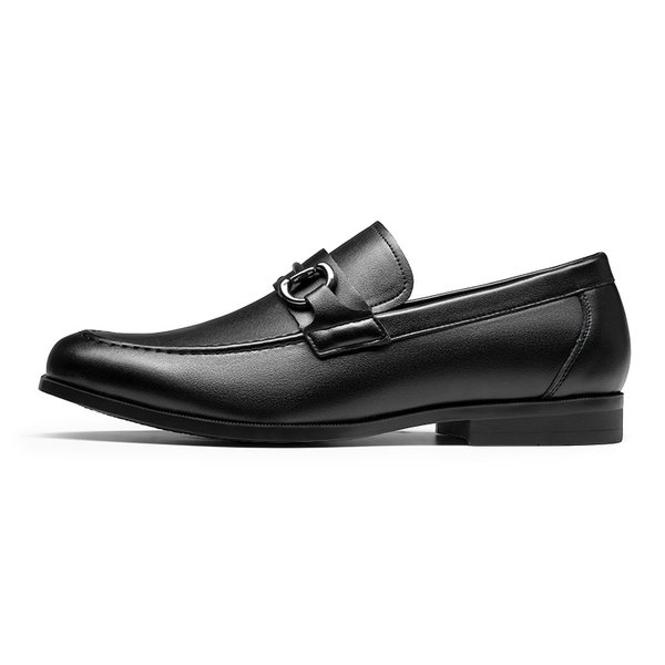 Men's Metallic Slip-On Dress Loafers - BLACK - 1