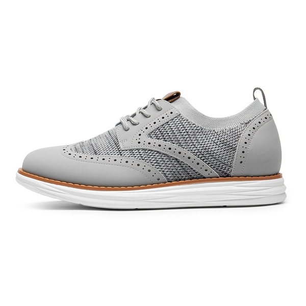 [KnitFlex SmartCraft+] Men's Wingtip Mesh Oxford Sneakers - GREY - 2