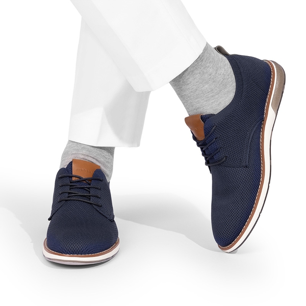 Men's Knitted Oxford Casual Dress Shoes - NAVY - 5