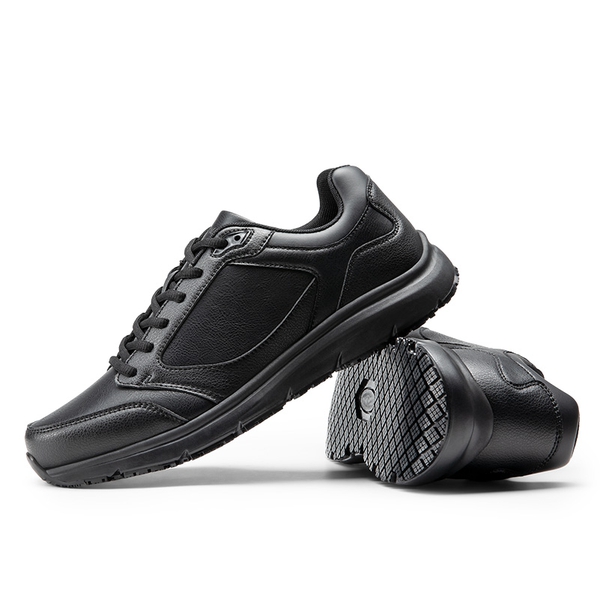 Men's Comfortable Non-Slip Work Sneakers - BLACK - 7