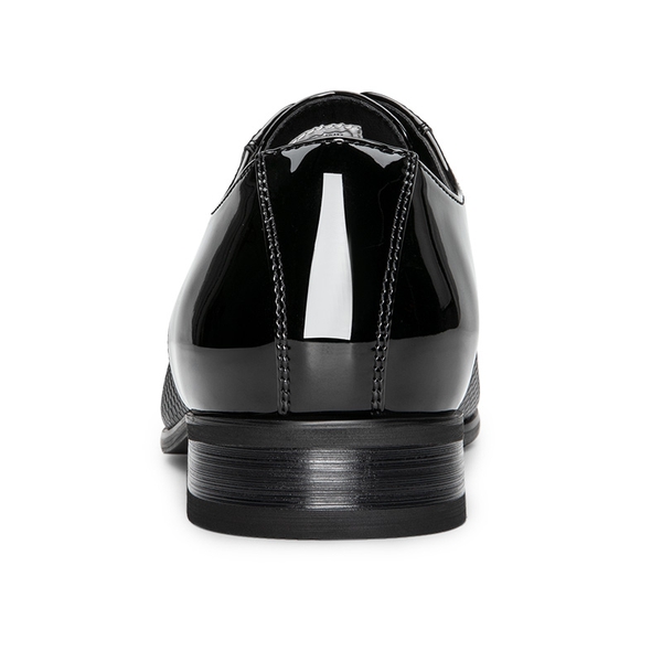 Men's Cap-Toe Patent Leather Oxford Shoes - BLACK-PAT - 4