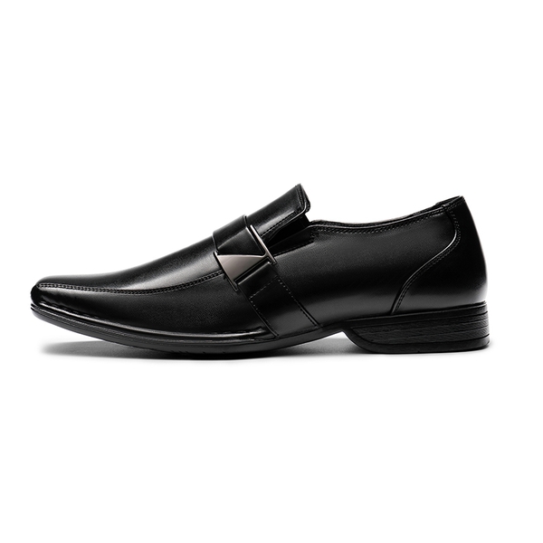 Men's Wide Monk Strap Dress Loafer Shoes - BLACK - 1