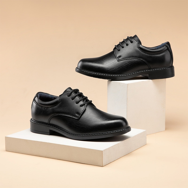 Boys' Plain-Toe Oxford Dress Shoes - BLACK - 7