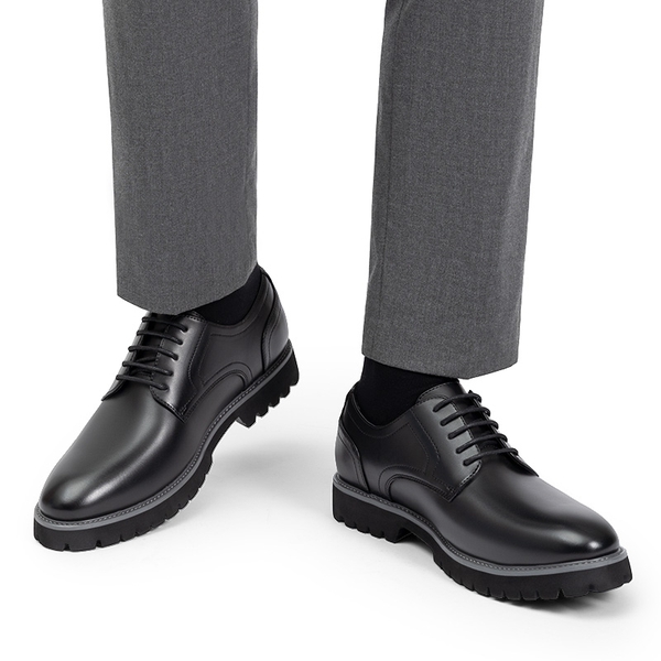 Men's Plain-Toe Oxford Dress Shoes - BLACK - 5