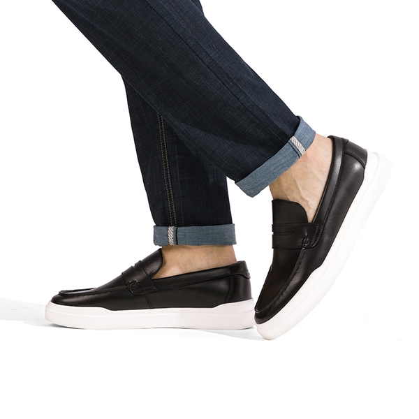 Men's Slip-On Casual Penny Loafers - BLACK - 6