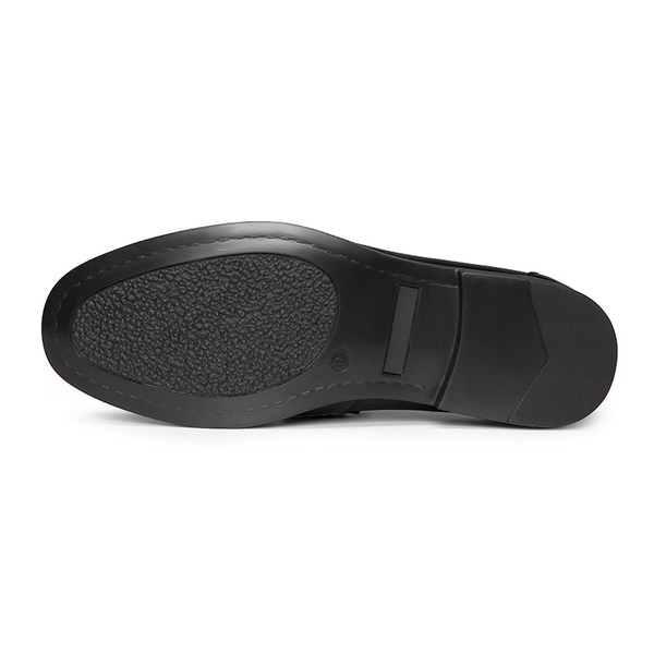 Men's Metallic Slip-On Dress Loafers - BLACK - 3