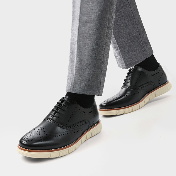 Men s Black Wide Dress Shoes Bruno Marc