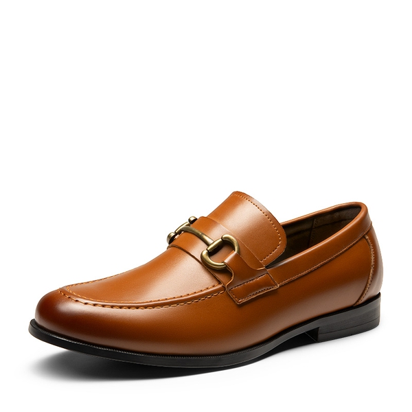 Men's Metallic Slip-On Dress Loafers - BROWN -  0