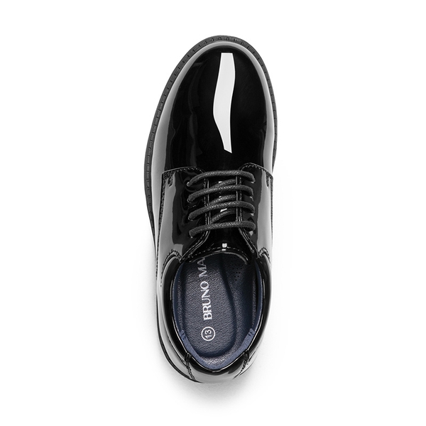 Boys' Plain-Toe Oxford Dress Shoes - BLACK-PAT - 4