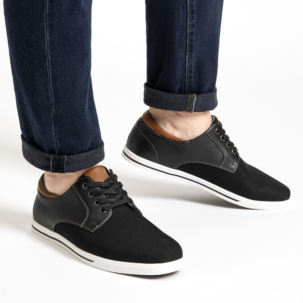 Men's Business Casual Oxford Sneakers - BLACK - 5