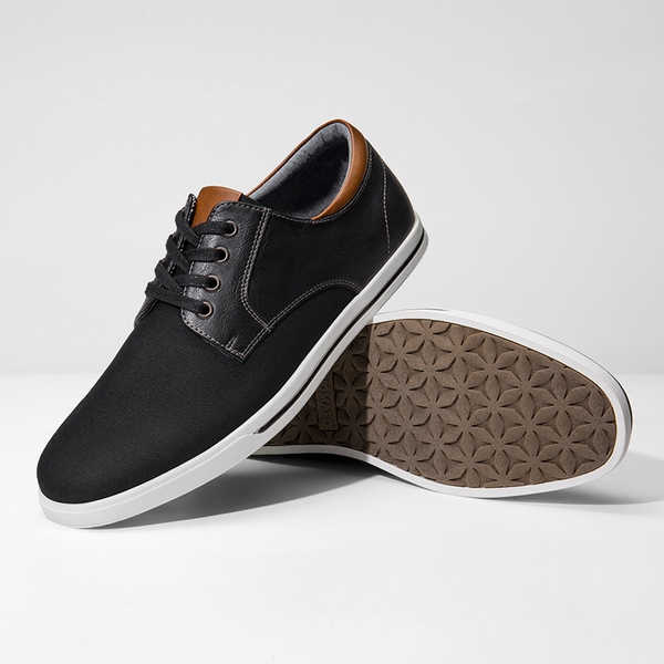 Men's Business Casual Oxford Sneakers - BLACK - 8