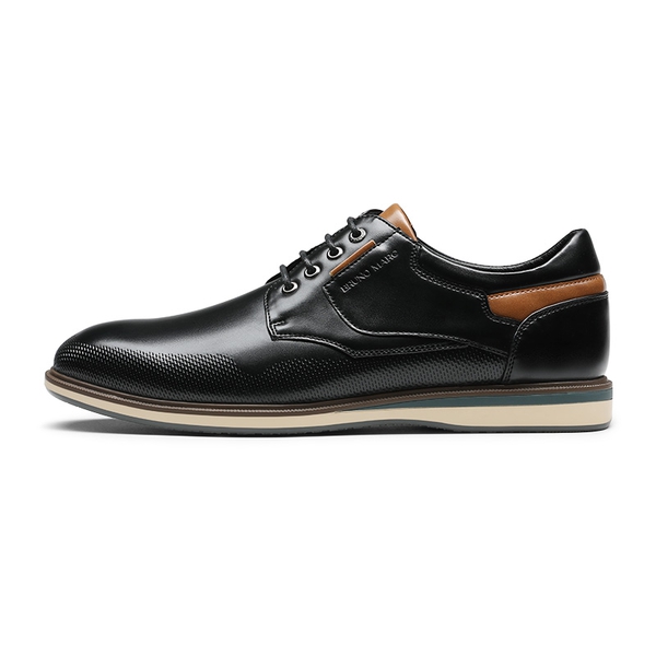 Men's Wide Lace-Up Casual Dress Sneakers - BLACK - 1