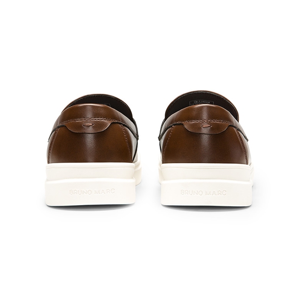 Men's Slip-On Casual Penny Loafers - DARK BROWN - 4