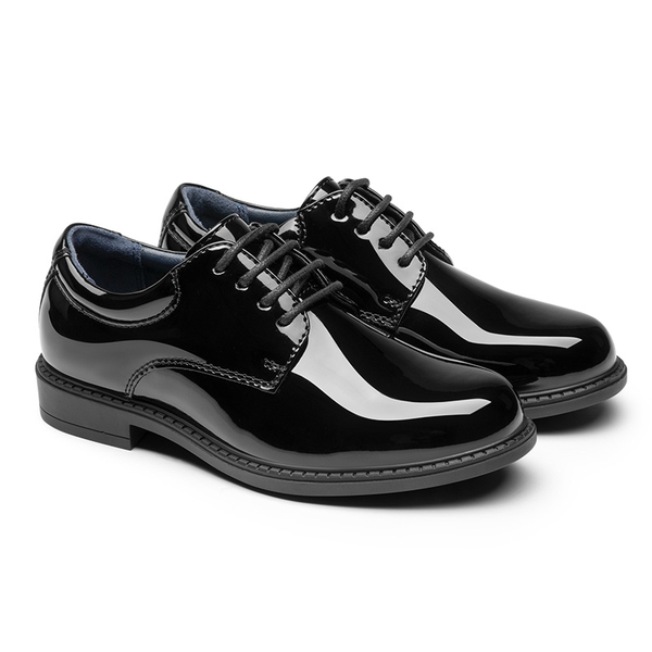 Boys' Plain-Toe Oxford Dress Shoes - BLACK-PAT - 3