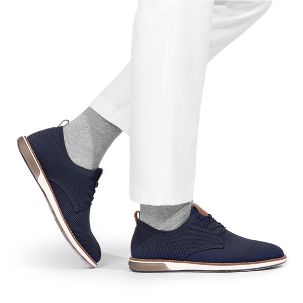 Men's Knitted Oxford Casual Dress Shoes - NAVY - 6