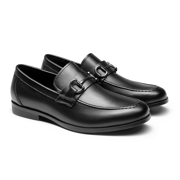 Men's Metallic Slip-On Dress Loafers - BLACK - 2