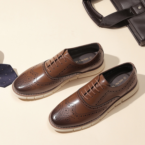 Men's Wide PU Leather Dress Sneakers | CrossFlex NeatPolish+ Comfort Shoes