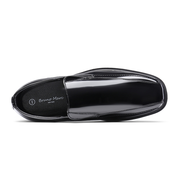 Men's Slip-On Wide Dress Loafers - BLACK-PAT - 3