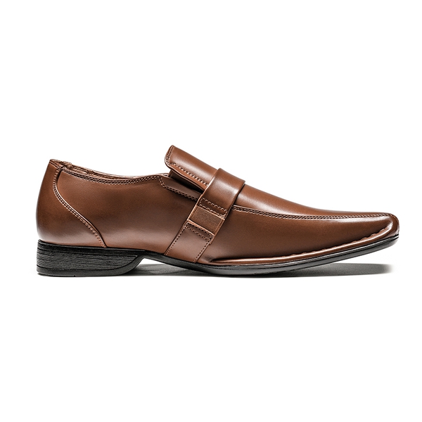 Men's Wide Monk Strap Dress Loafer Shoes - BROWN - 2