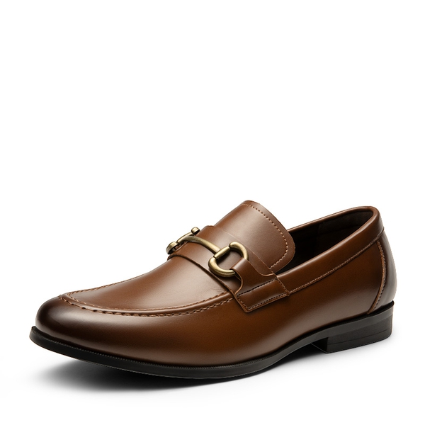 Men's Metallic Slip-On Dress Loafers - DARK BROWN -  0