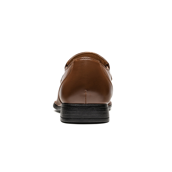 Men's Wide Monk Strap Dress Loafer Shoes - BROWN - 5