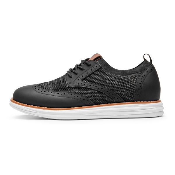 [KnitFlex SmartCraft+] Men's Wingtip Mesh Oxford Sneakers - BLACK - 2