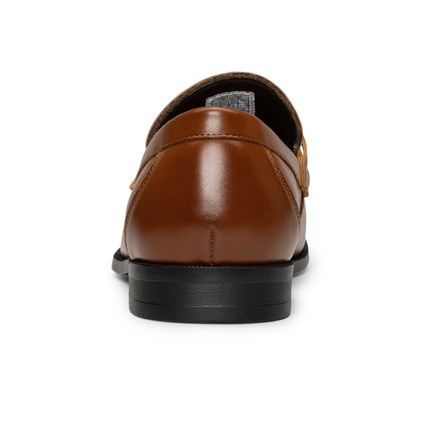 Men's Metallic Slip-On Dress Loafers - BROWN - 4