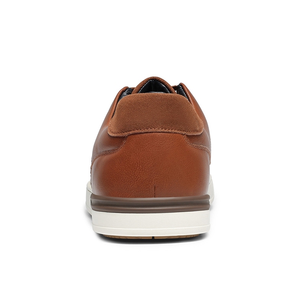 Men's Wide Classic Vegan Leather Sneakers - BROWN - 4