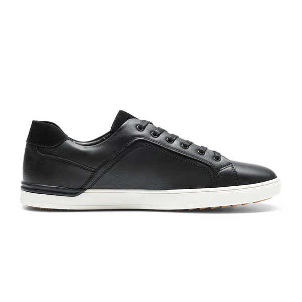Men's Wide Classic Vegan Leather Sneakers - BLACK - 2