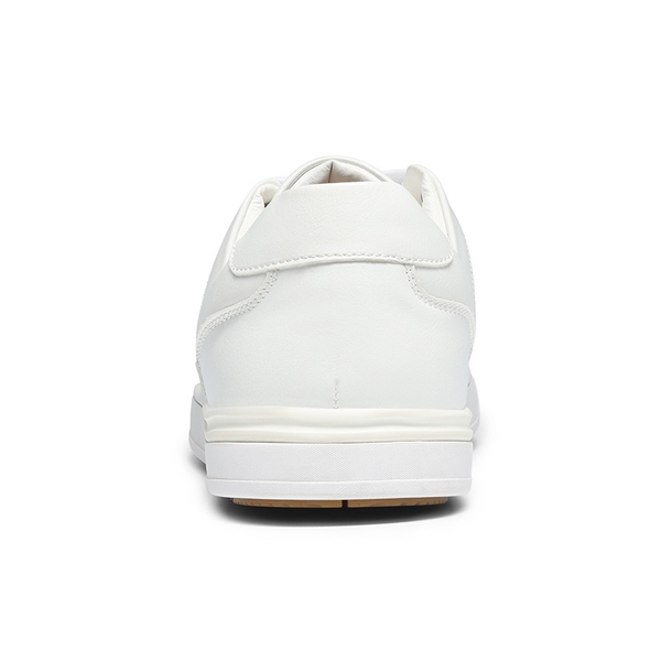 Men's Wide Classic Vegan Leather Sneakers - WHITE - 4