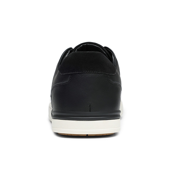 Men's Wide Classic Vegan Leather Sneakers - BLACK - 4