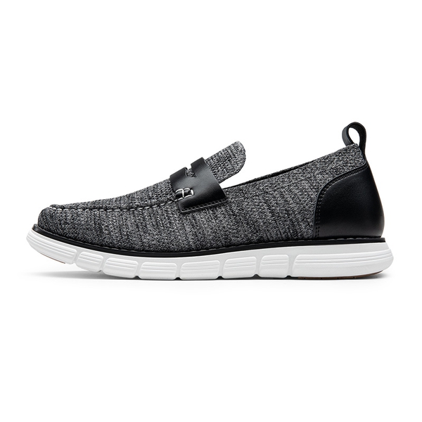 [EZFlex GlideHigh] Men's Mesh Casual Penny Loafers - BLACK/GREY - 1
