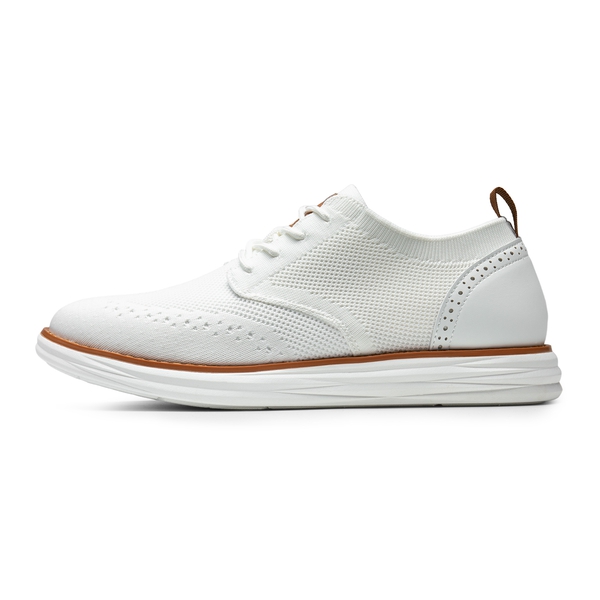 [KnitFlex SmartCraft] Men's Knitted Wingtip Oxford Shoes - WHITE - 2