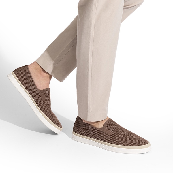 Men's Casual Slip-On Loafers - LIGHT BROWN - 6