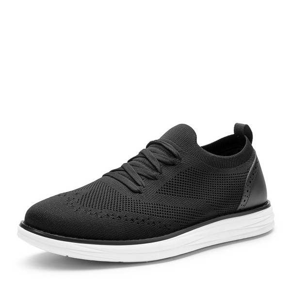 [KnitFlex SmartCraft-] Men's Lightweight Mesh Casual Oxfords - BLACK -  0