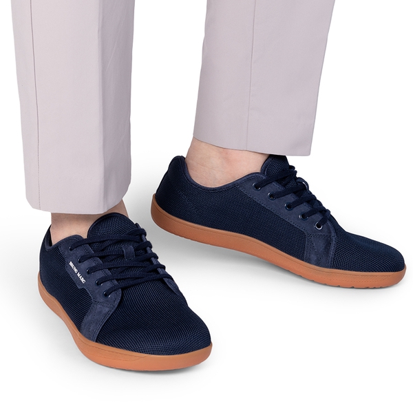 Men's Knitted Non-Slip Casual Sneakers - NAVY - 5