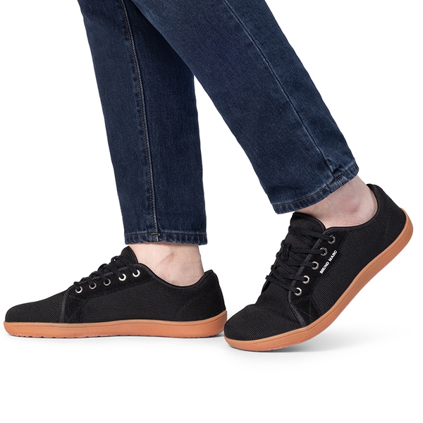Men's Knitted Non-Slip Casual Sneakers - BLACK - 6
