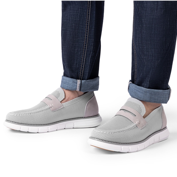 Men's Mesh Casual Penny Loafers - GREY - 6