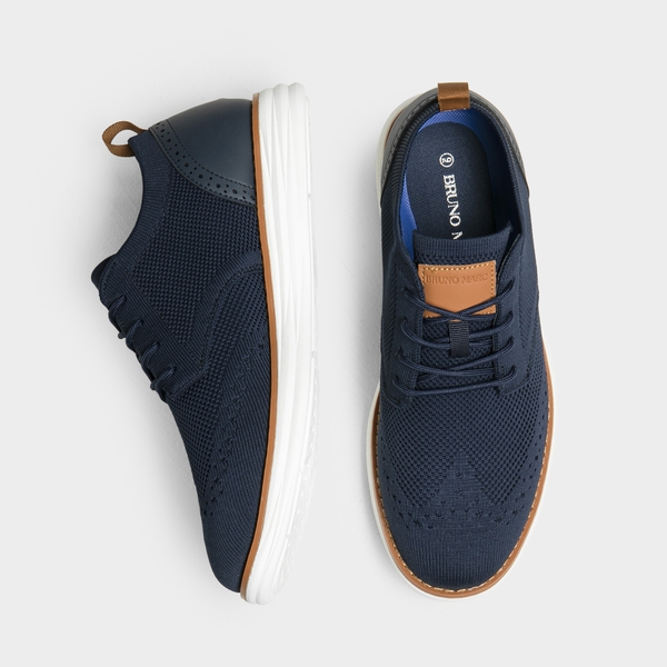 [KnitFlex SmartCraft] Men's Knitted Wingtip Oxford Shoes - NAVY - 1