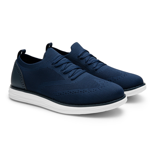 [KnitFlex SmartCraft-] Men's Lightweight Mesh Casual Oxfords - NAVY - 3