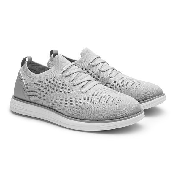 [KnitFlex SmartCraft-] Men's Lightweight Mesh Casual Oxfords - GREY - 3