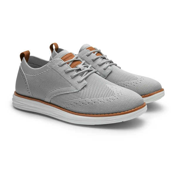 [KnitFlex SmartCraft] Men's Knitted Wingtip Oxford Shoes - GREY - 3