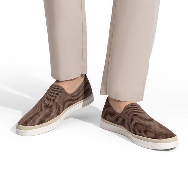 Men's Casual Slip-On Loafers - LIGHT BROWN - 5