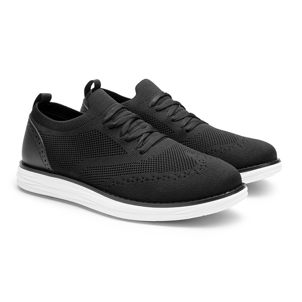 [KnitFlex SmartCraft-] Men's Lightweight Mesh Casual Oxfords - BLACK - 3