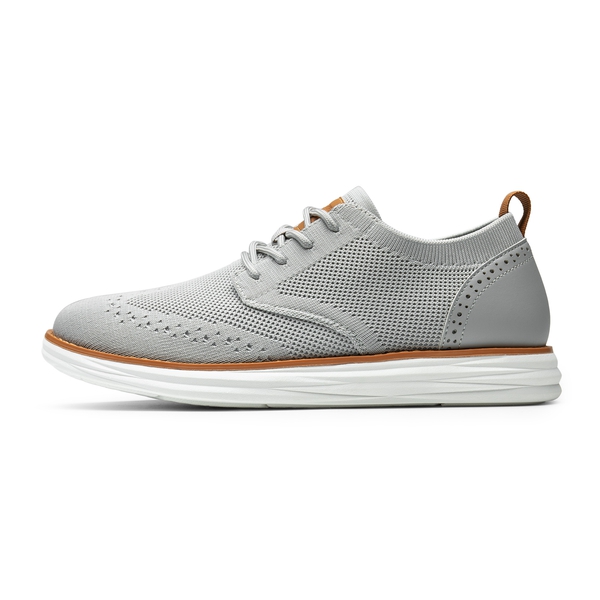 [KnitFlex SmartCraft] Men's Knitted Wingtip Oxford Shoes - GREY - 2