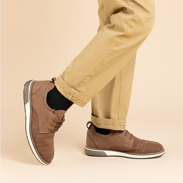 Boys' Knitted Oxford Dress Shoes - BROWN - 8