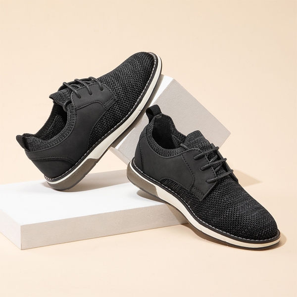 Boys' Knitted Oxford Dress Shoes - BLACK - 7